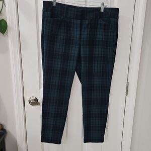 Womens Plaid Pants - Black and Blue